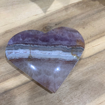 AMETHYST WITH MEXICAN AGATE HEART