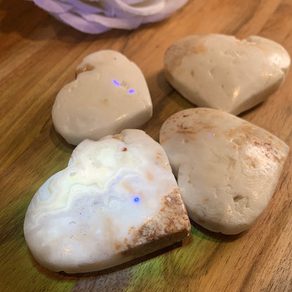 YELLOW CACITE HEARTS & PALMSTONES (WITH UV REACTION)