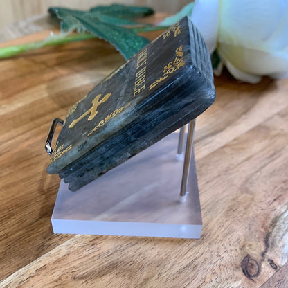LABRADORITE BIBLE WITH STAND