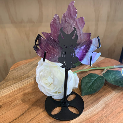 FLUORITE 9 TAIL FOX (WITH STAND)