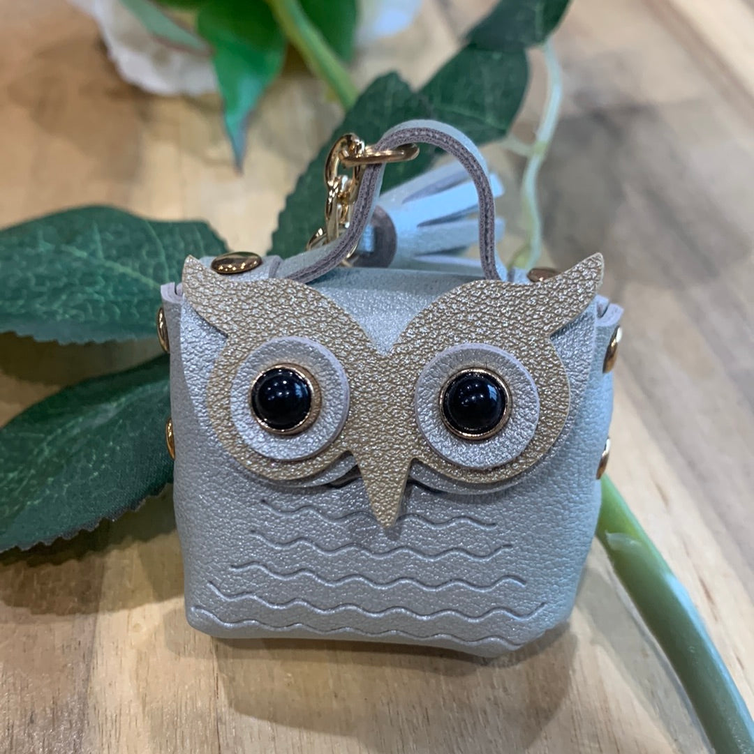 CUTE LEATHER OWL BAG KEYRINGS