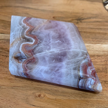 DREAM AMETHYST WITH MEXICAN AGATE DIAMOND WITH ASTROLOGY STAND INCLUDED
