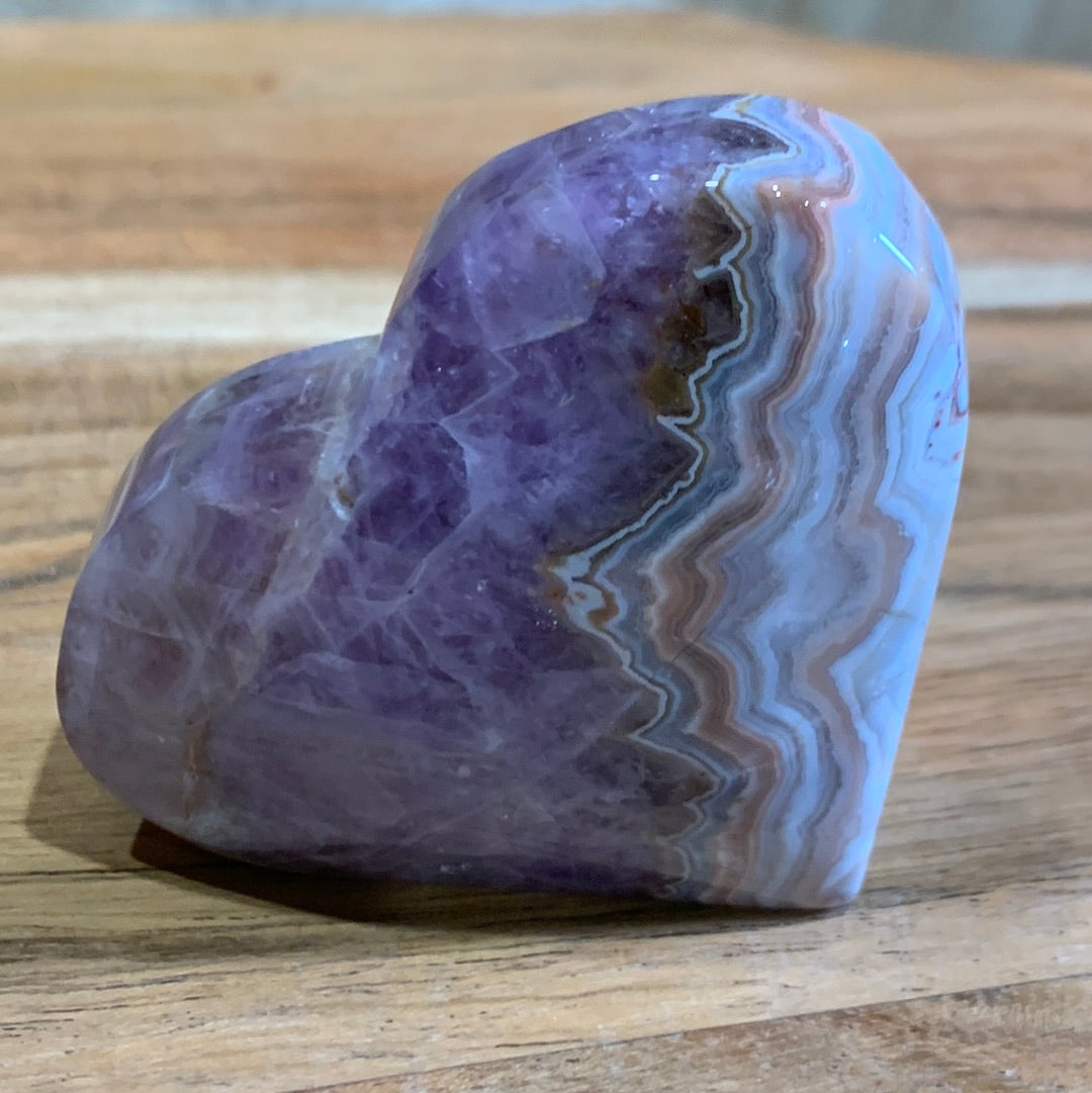 AMETHYST WITH MEXICAN AGATE HEARTS
