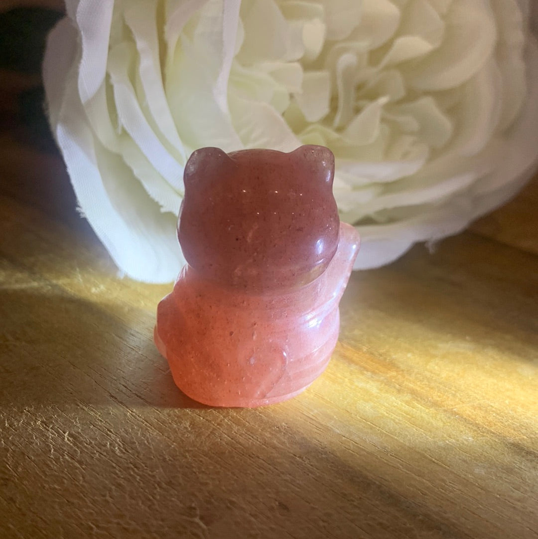 STRAWBERRY QUARTZ  MONEY CAT