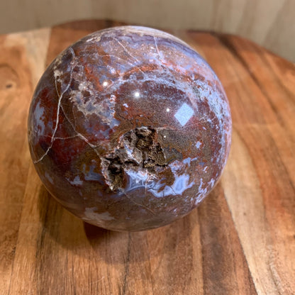 OCEAN JASPER SPHERE WITH A TOUCH OF FLOWER AGATE