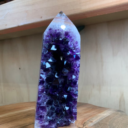 UNIQUE DARK PURPLE AMETHYST TOWER SPECIMEN