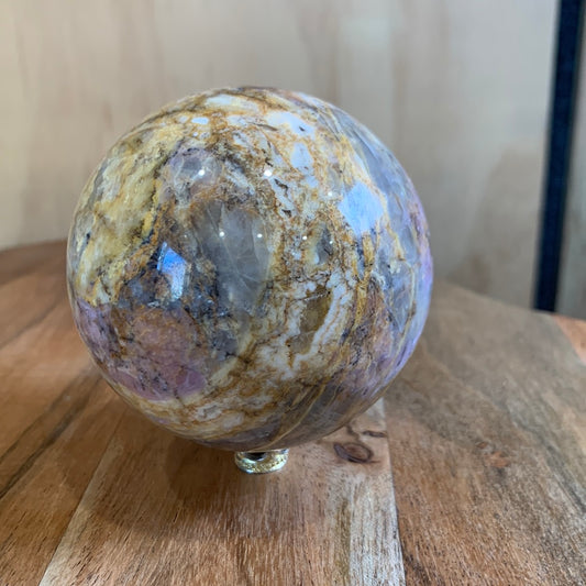 MEXICAN CRAZY LACE AGATE with PINK TOURMALINE SPHERE