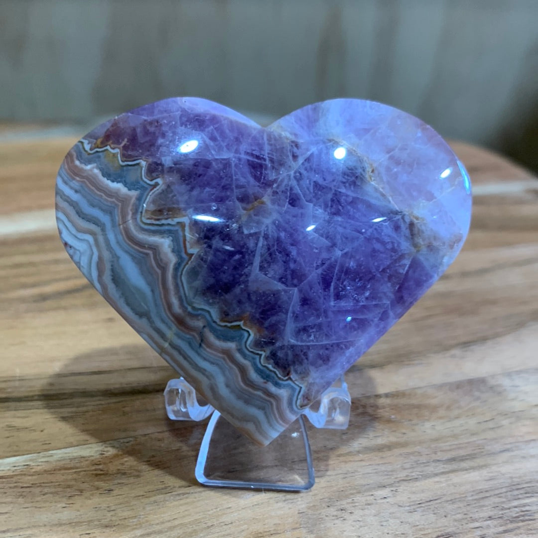 AMETHYST WITH MEXICAN AGATE HEARTS