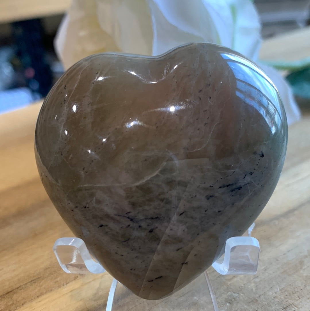 GREEN MOONSTONE HEART