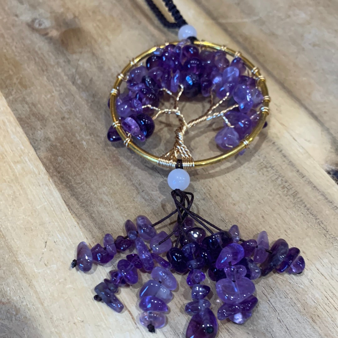 AMETHYST TREE OF LIFE CAR HANGERS