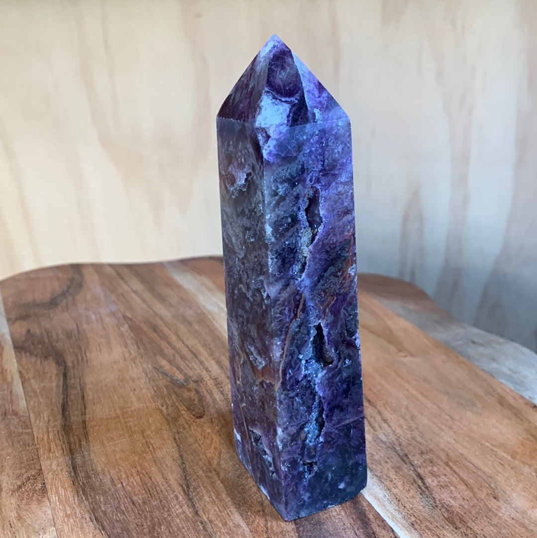 PURPLE MICA & SMOKEY QUARTZ TOWERS