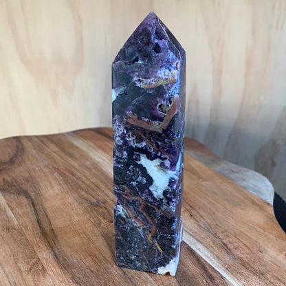 PURPLE MICA & SMOKEY QUARTZ TOWERS