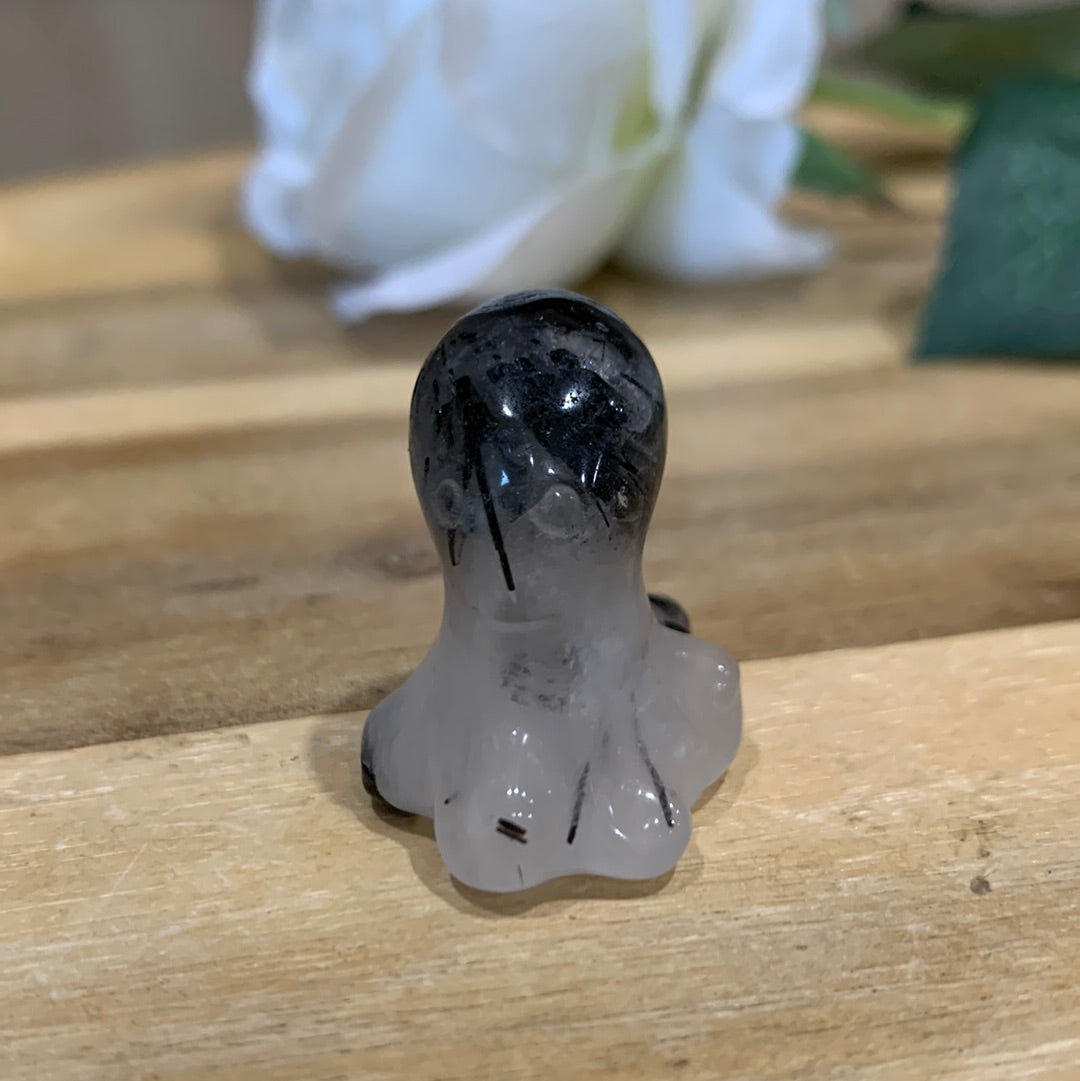 BLACK RUTILE QUARTZ OCTOPUS (SMALL)