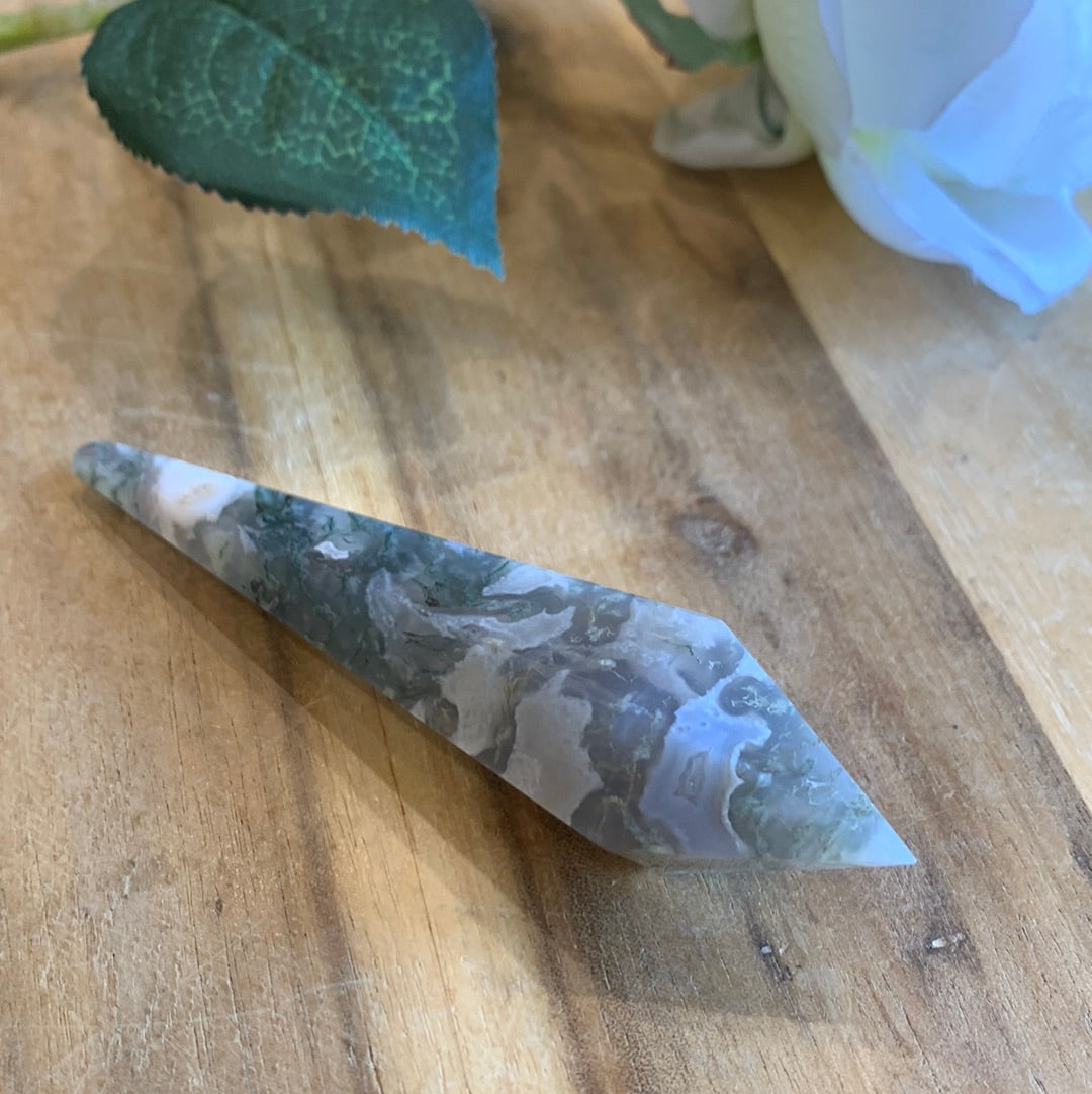 AGATE MOSS WAND (INCLUDING STAND)