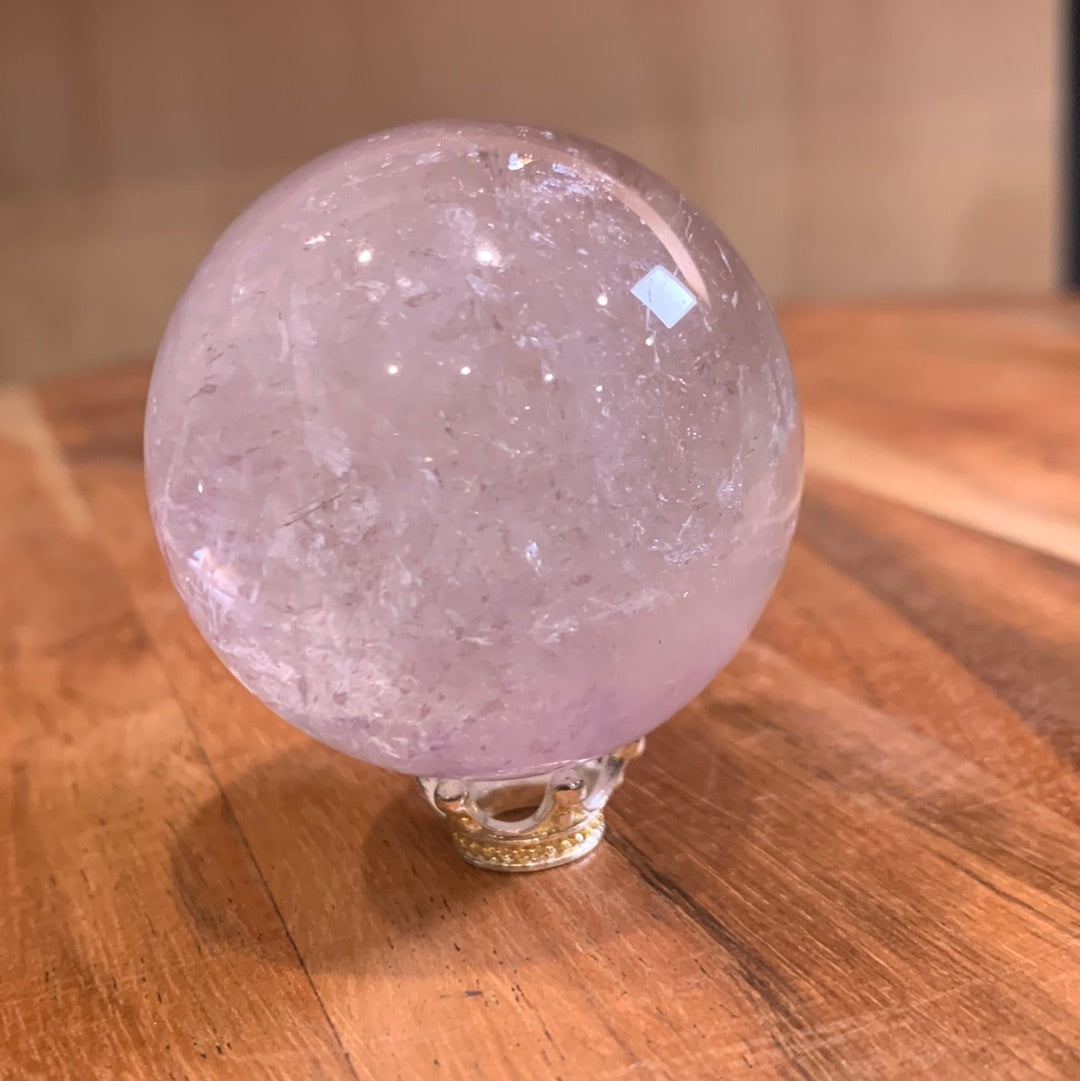UNIQUE AMETHYST SPHERES WITH CLEAR QUARTZ