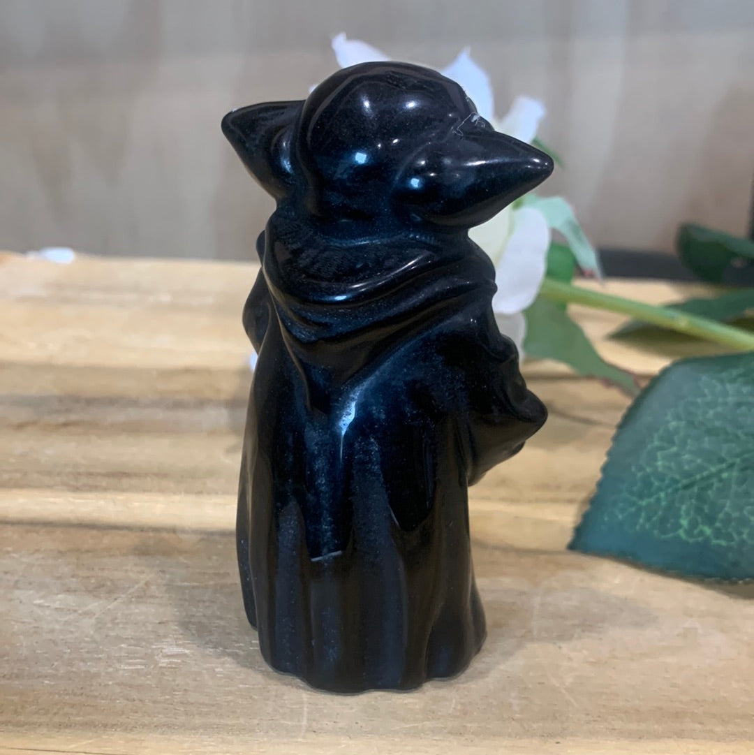 BLACK OBSIDIAN YODA (LARGE)