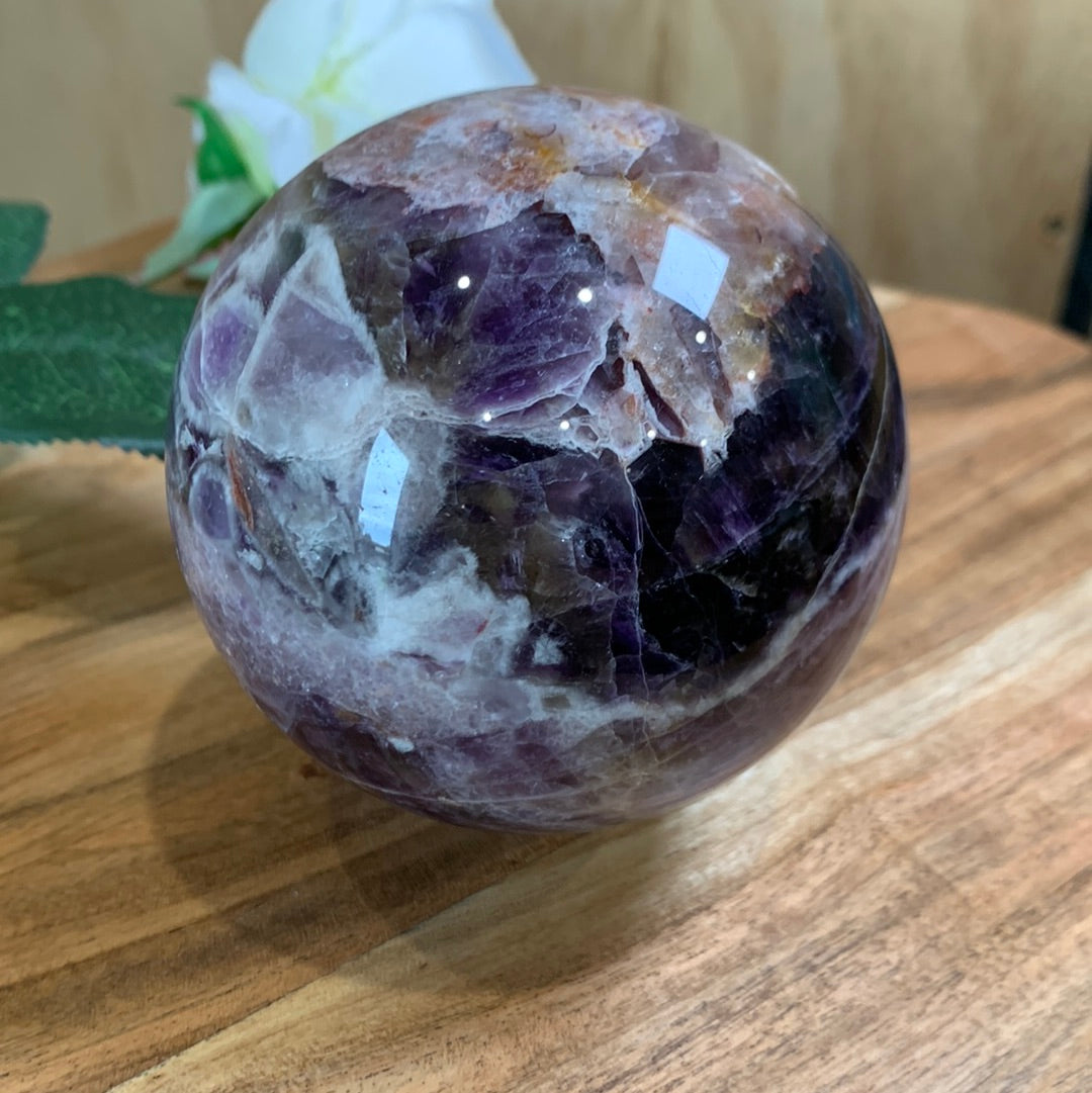 DREAM AMETHYST SPHERE (CHEVRON AMETHYST) LARGE