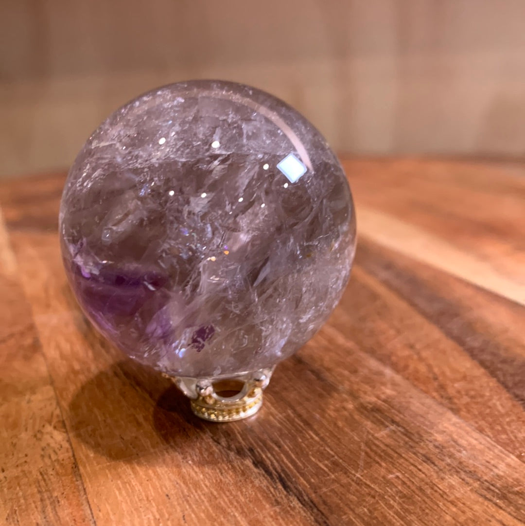 UNIQUE AMETHYST SPHERES WITH CLEAR QUARTZ
