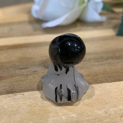 BLACK RUTILE QUARTZ OCTOPUS (SMALL)