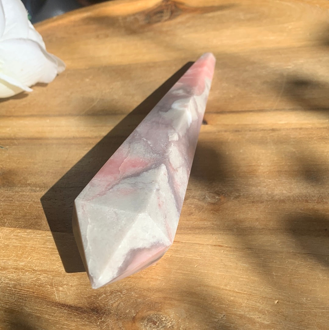 PINK OPAL WAND WITH STAND