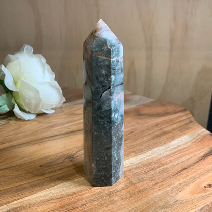 OCEAN JASPER WITH QUARTZ TOWER