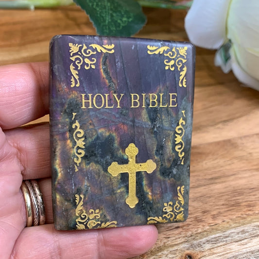 LABRADORITE BIBLE WITH STAND