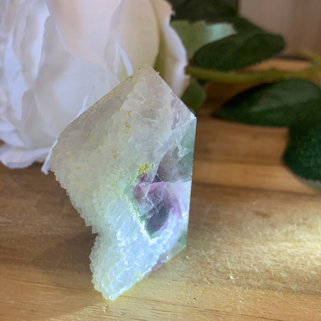 FLUORITE POINTS WITH QUARTZ