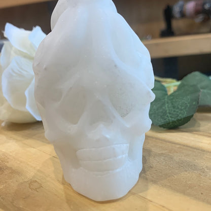 WHITE JADE SKULL WITH OCTOPUS ON TOP