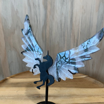 MOSS AGATE UNICORN with WINGS