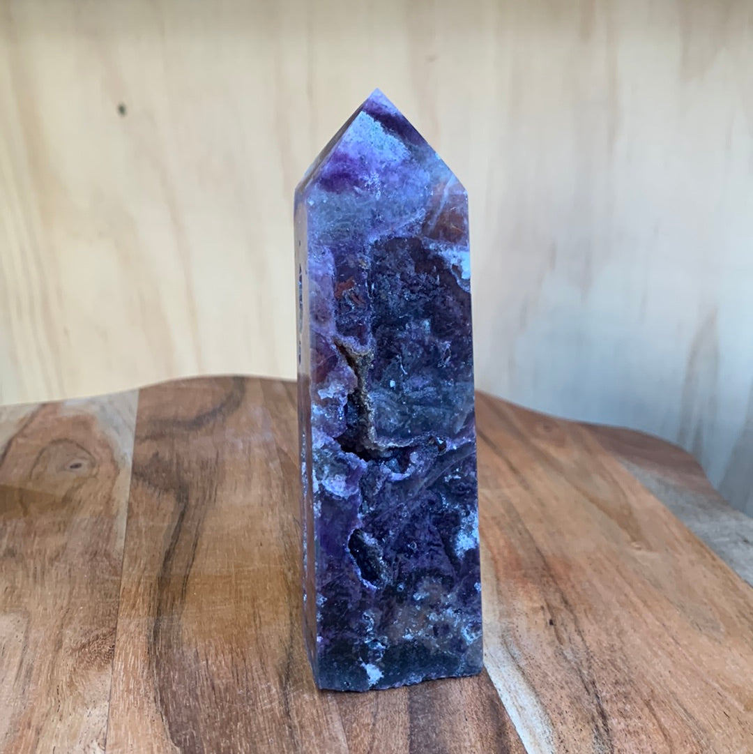 PURPLE MICA & SMOKEY QUARTZ TOWERS