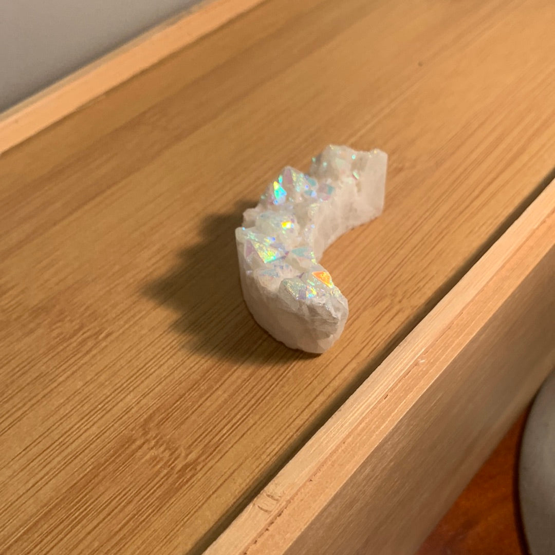 AURA COATED QUARTZ MOONS (MEDIUM)