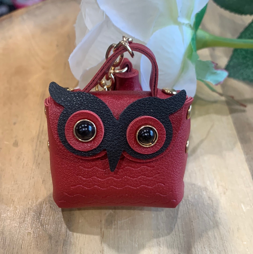 CUTE LEATHER OWL BAG KEYRINGS