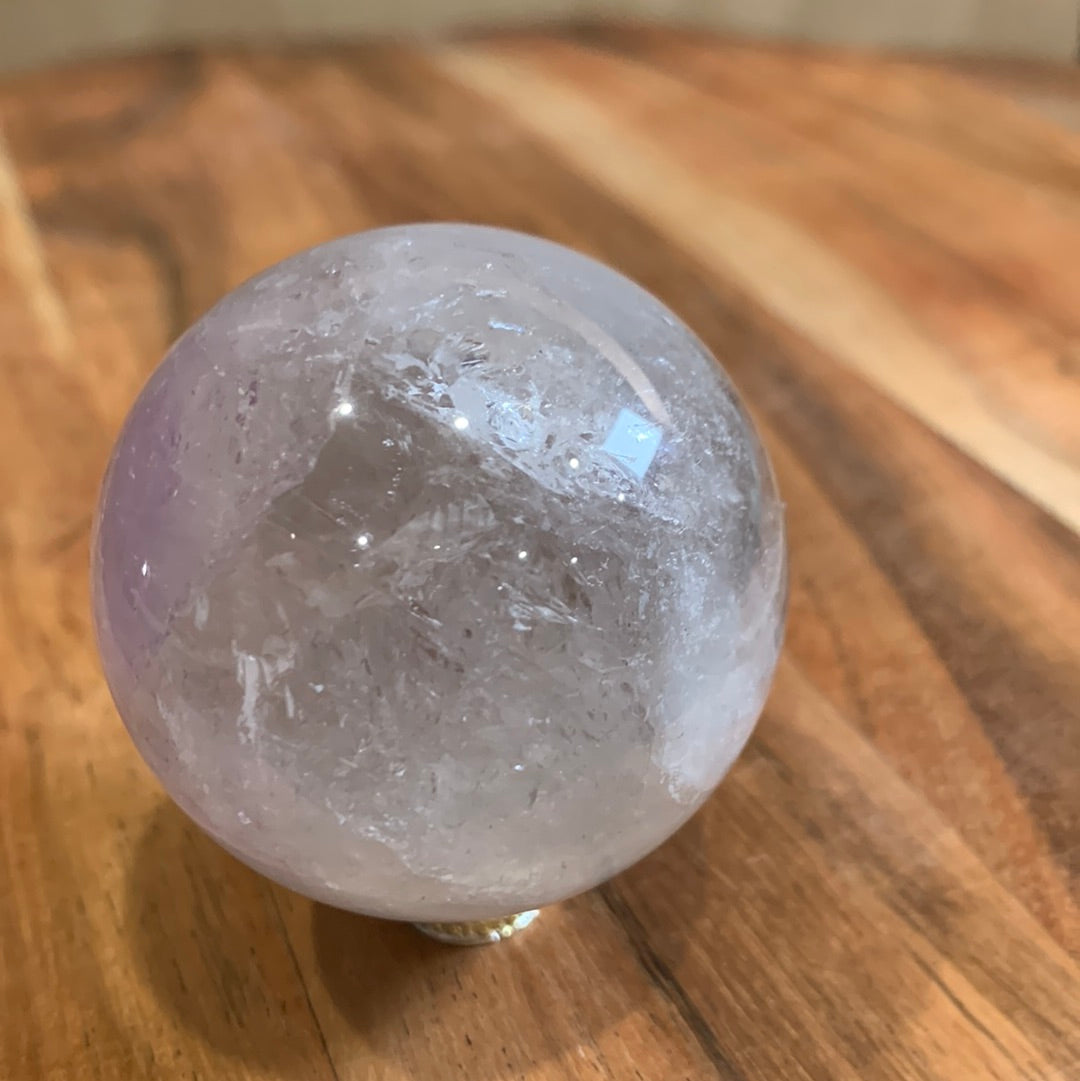 UNIQUE AMETHYST SPHERES WITH CLEAR QUARTZ