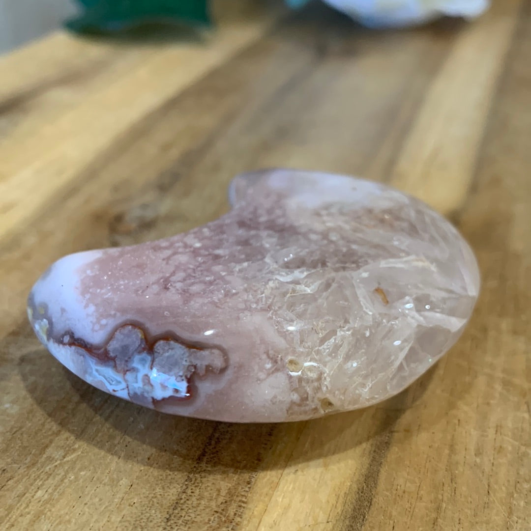 FLOWER AGATE WITH PINK AMETHYST MOON