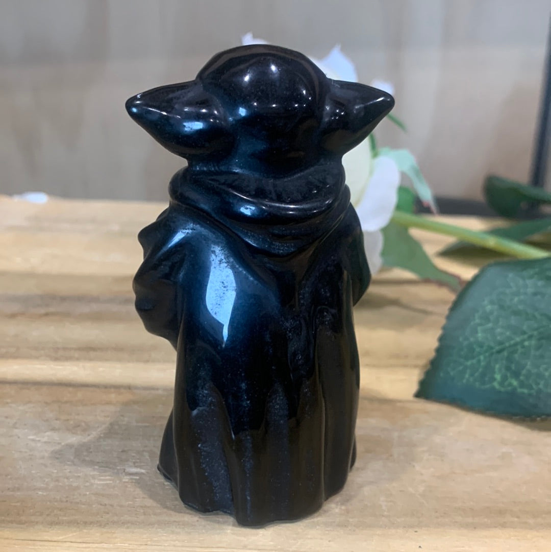 BLACK OBSIDIAN YODA (LARGE)