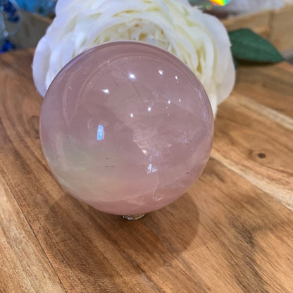 PERFECTLY IMPERFECT ROSE QUARTZ SPHERE WITH STAR (MEDIUM)