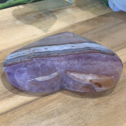 AMETHYST WITH MEXICAN AGATE HEART