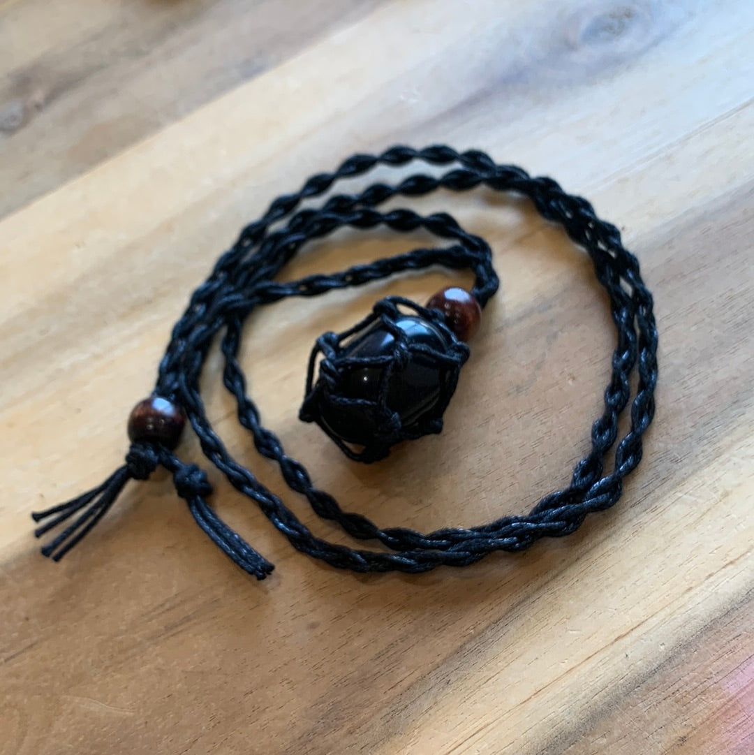 LONG PLAITED TUMBLE/RAW HOLDER NECKLACES