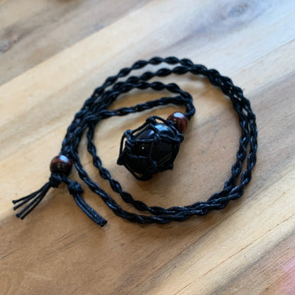 LONG PLAITED TUMBLE/RAW HOLDER NECKLACES