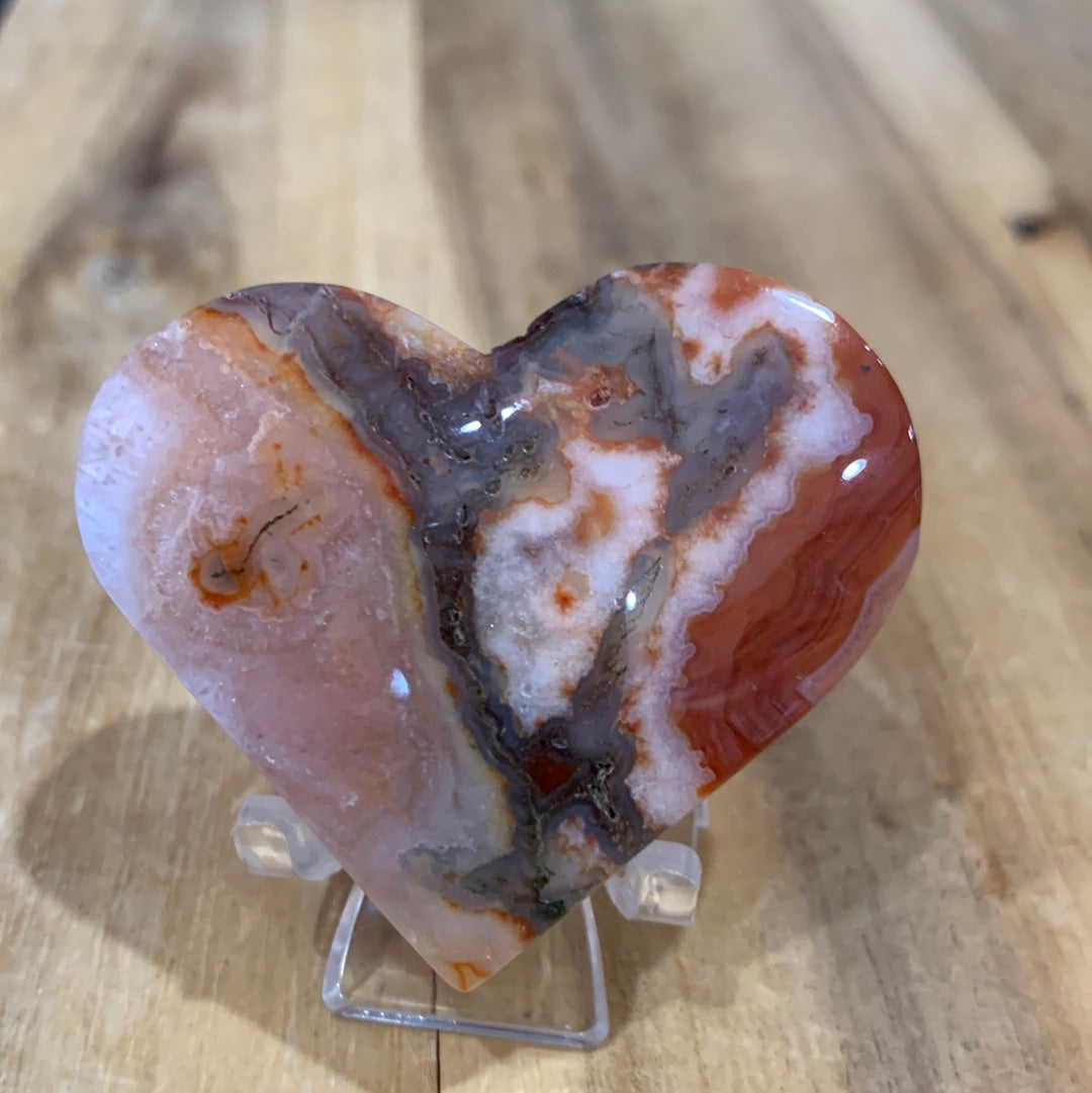 RED MOSS AGATE HEARTS