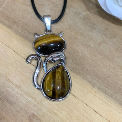 TIGERS EYE CAT PENDANT