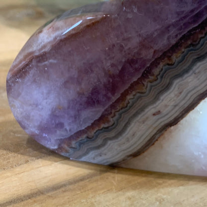 AMETHYST WITH MEXICAN AGATE HEART