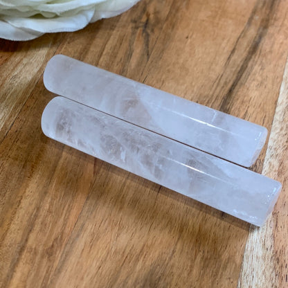 ROSE QUARTZ & CLEAR QUARTZ RODS