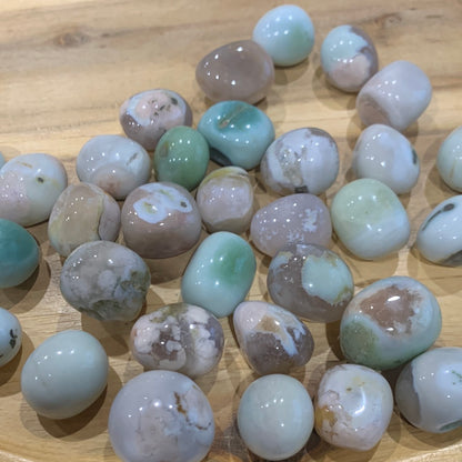 GREEN FLOWER AGATE TUMBLES