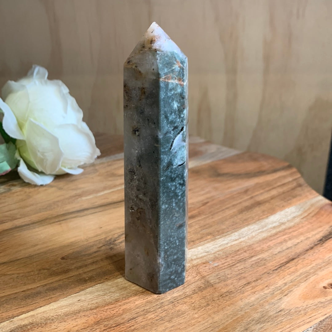 OCEAN JASPER WITH QUARTZ TOWER