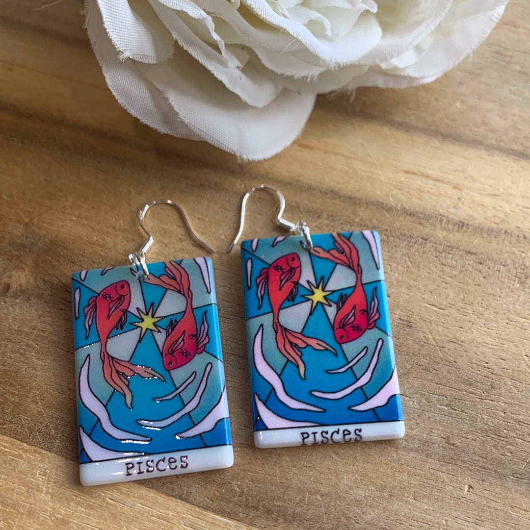 AWESOME ACRYLIC 925 STIRLING HOOK EARRINGS (NON CRYSTAL,)