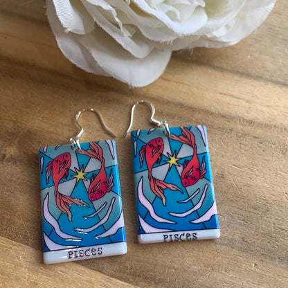 AWESOME ACRYLIC 925 STIRLING HOOK EARRINGS (NON CRYSTAL,)