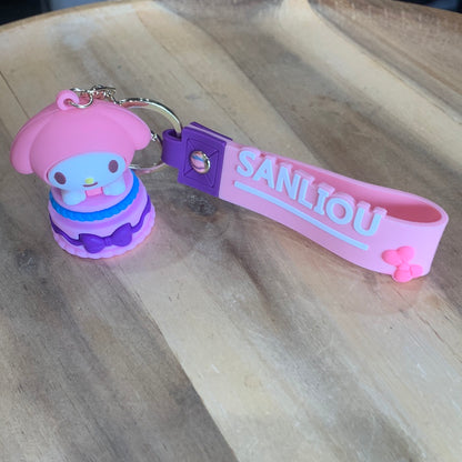 POPULAR CHARACTER  KEYRINGS WITH WRISTLET ATTACHED