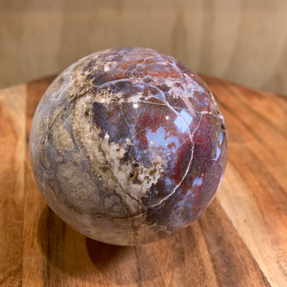 OCEAN JASPER SPHERE WITH A TOUCH OF FLOWER AGATE
