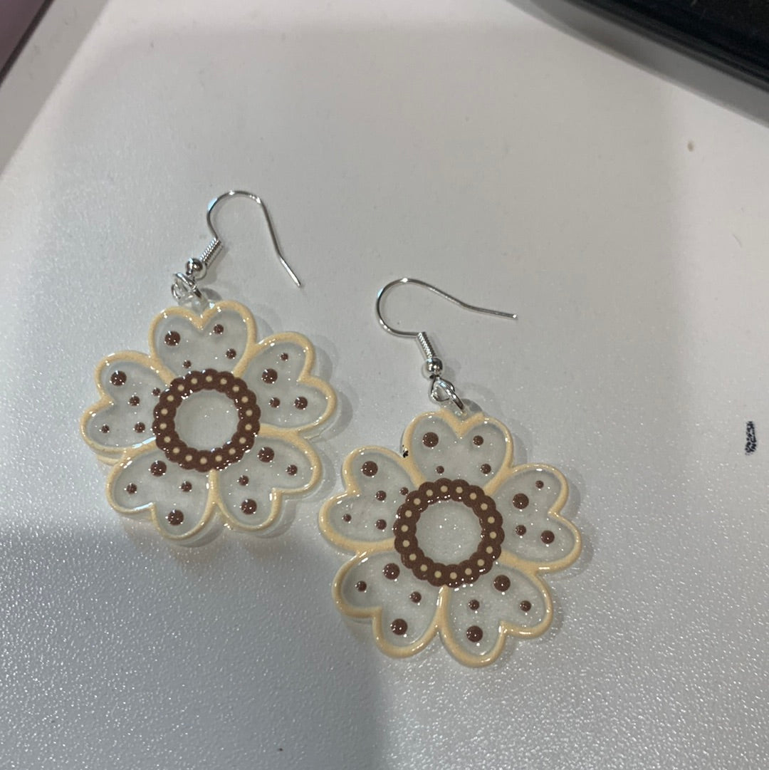 AWESOME ACRYLIC 925 STIRLING HOOK EARRINGS (NON CRYSTAL,)